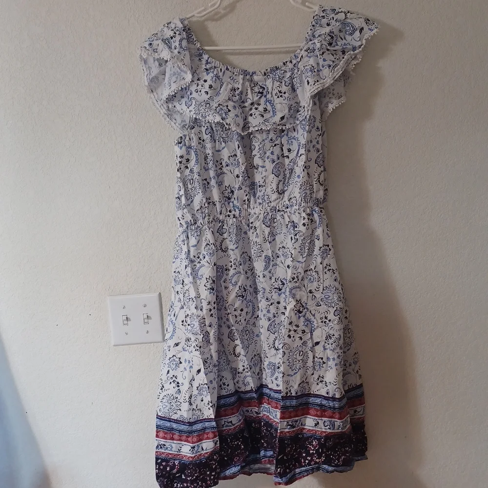 Off the shoulders red white and blue dress size Large - Picture 5 of 5